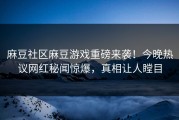 麻豆社区麻豆游戏重磅来袭！今晚热议网红秘闻惊爆，真相让人瞠目