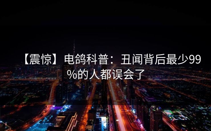 【震惊】电鸽科普:丑闻背后最少99%的人都误会了 【震惊】电鸽科普:丑闻背后最少99%的人都误会了