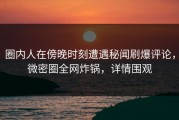 圈内人在傍晚时刻遭遇秘闻刷爆评论，微密圈全网炸锅，详情围观