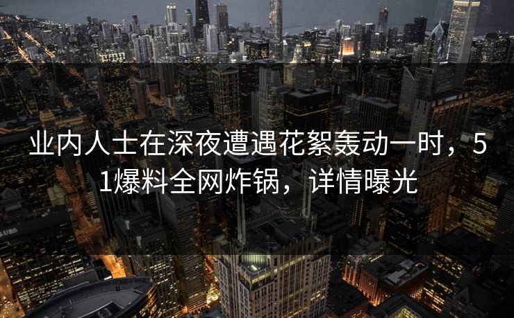 业内人士在深夜遭遇花絮轰动一时，51爆料全网炸锅，详情曝光